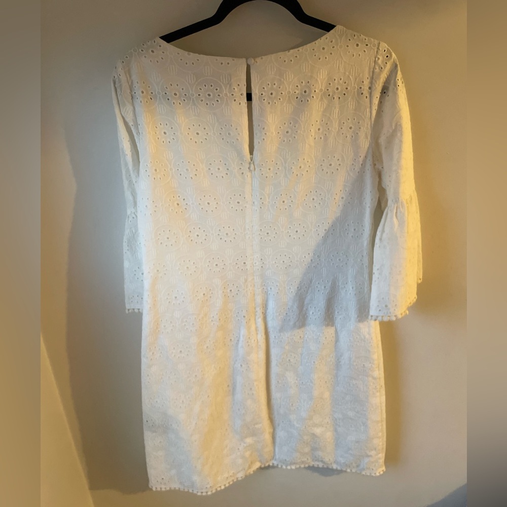 Jessica Howard Eyelet Dress 100% Cotton Bell-Sleeve Size 6 - Picture 4 of 6